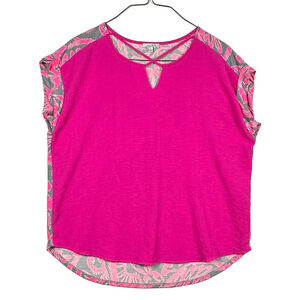 White Birch Fuchsia and Gray Blouse Size Large